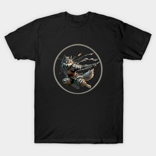 Junkyard Dog Samurai Cyber-Punk Design T-Shirt